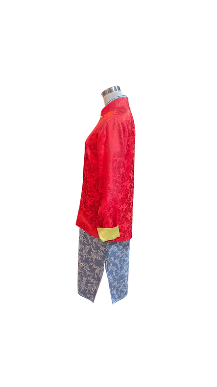 單面中性外套 (紅+黃色) Oriental pattern Jacket (Red and Yellow) L-022
