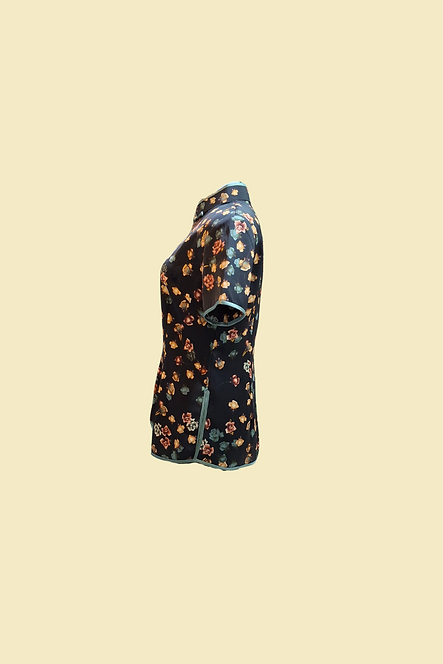 橙色玫瑰花旗袍款上衣 Rose in orange colour Qipao Top B-025