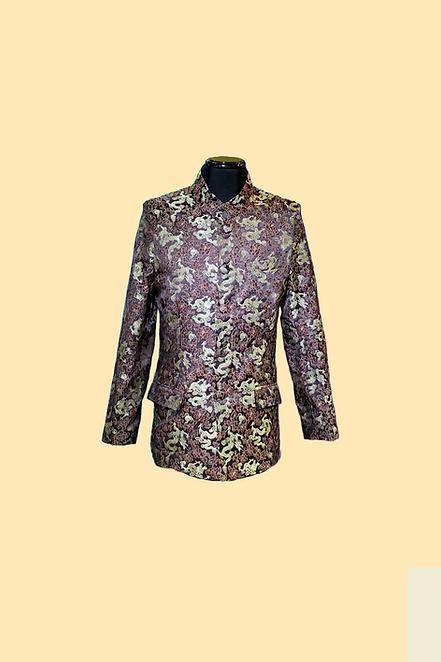 啡色金龍男外衣 Brown Golden Dragon Man Jacket L-002