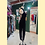 Thumbnail: 黑色仿絲絨蕾絲露肩長旗袍  Black velvet-textured lace maxi qipao EU-006