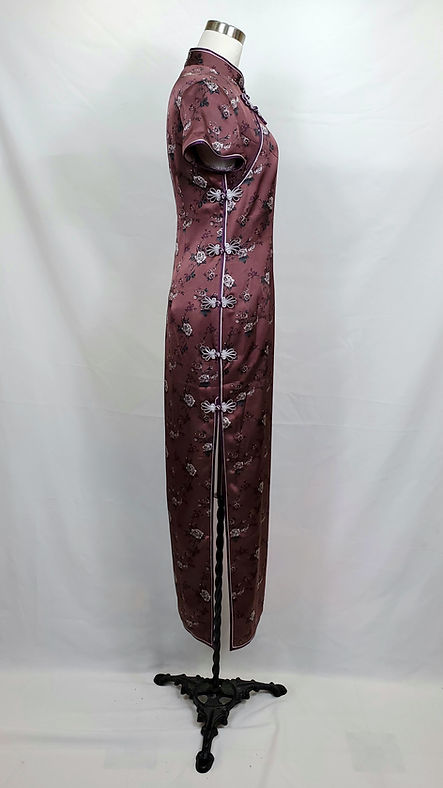 啡色玫瑰花長旗袍 Brown Rose Qipao NS-602