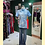 Thumbnail: 牛仔扎染上衣(淺色) Light-colored denim tie-dye Qipao Style Top NS-663