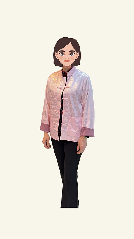 單面中性外套 (粉紅色) Oriental pattern Jacket (Pink) L-016