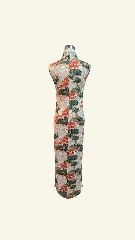 祥雲松樹長旗袍 Clouds and Pines Long Qipao P-009