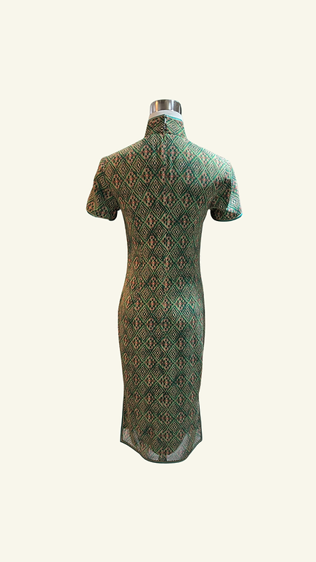 綠色菱形短旗袍 Green rhombus short qipao NS-649