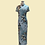 Thumbnail: 真絲牡丹花長旗袍  Peony pattern Silk cheongsam Qipao B-037