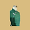 Thumbnail: 綠色祥雲紋中袖長旗袍 Green auspicious mid-sleeve long cheongsam Qipao B-001
