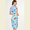 Thumbnail: 漸變藍色圖案短旗袍   Gradient blue pattern short cheongsam Qipao B-010