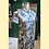Thumbnail: 黑色小花短旗袍 Short black floral qipao P-031