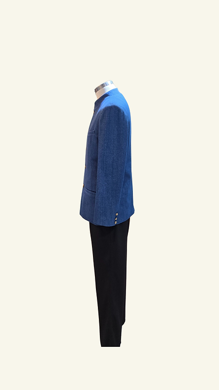 牛仔布中山裝男士 Chinese Denim Tung Suit Man Coat L-018