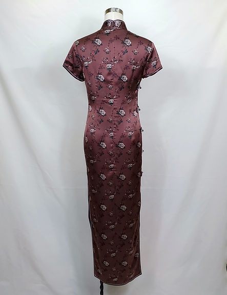 啡色玫瑰花長旗袍 Brown Rose Qipao NS-602