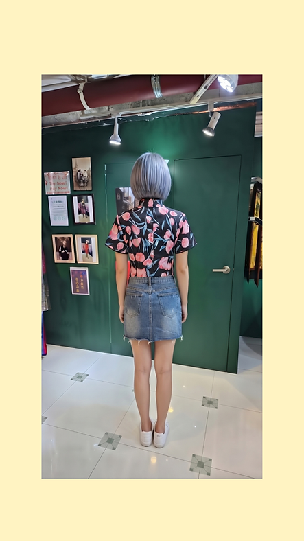 粉紅帝王花上衣 Pink Protea Qipao Style Top P-041