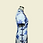 Thumbnail: 青花瓷長旗袍 White and Blue Porcelain  Long Qipao B-002