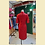 Thumbnail: 紅色蕾絲中袖短旗袍 Red Lace cheongsam qipao EU-002