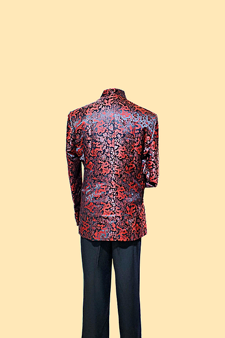 真絲混紡外套 (紅龍) Silk Dragon Jacket (Red)  NS-029D